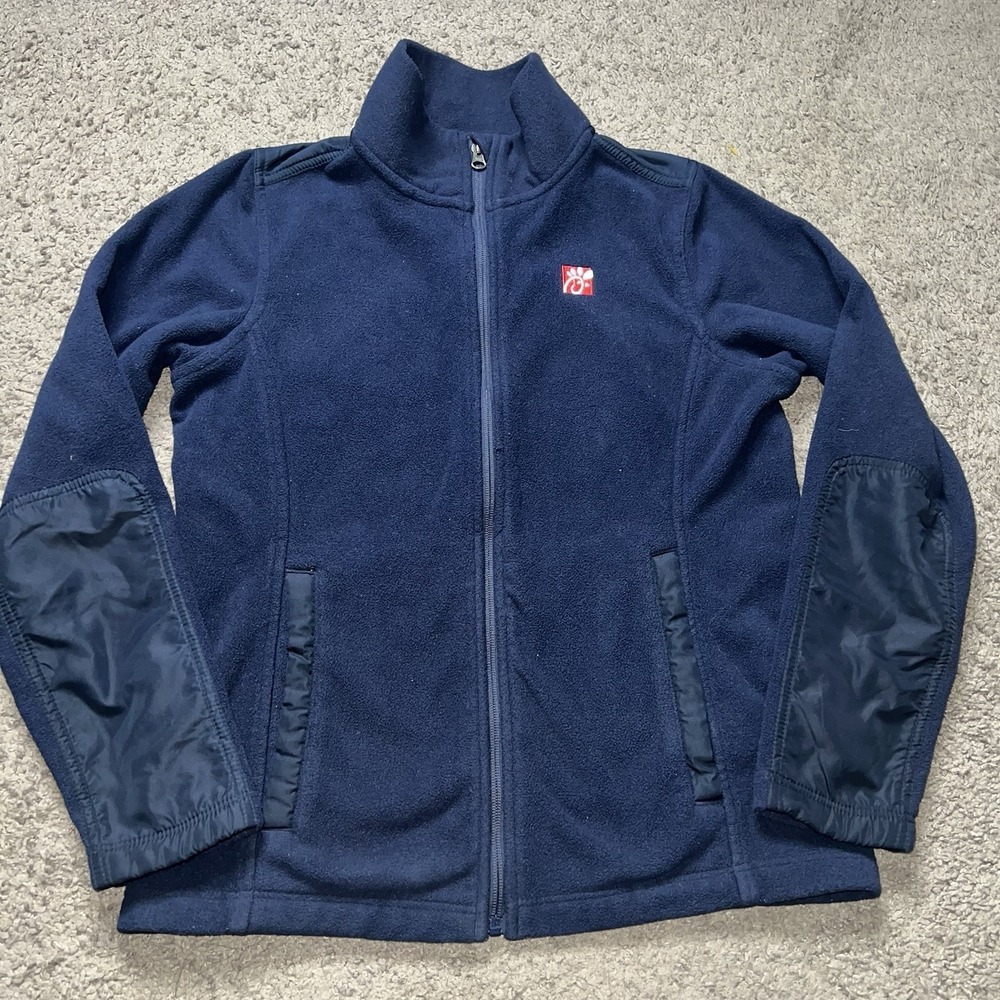 Chick-fil-A Fleece Jacket Womens Medium Team Style Oobe Navy Blue Full Zip